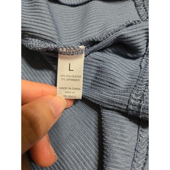 Nicole miller large women's blue ribbed pajama set - Picture 7 of 13